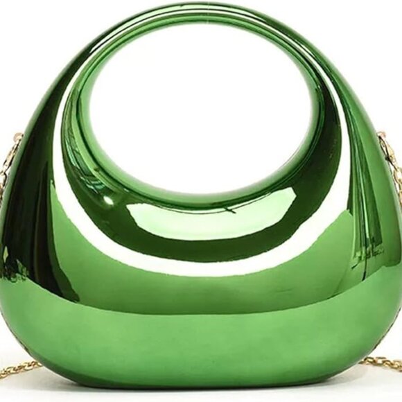 Acrylic Evening Clutch Purse for Women, Metallic Purse Evening Handbags Moon - Picture 6 of 16